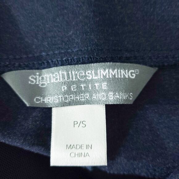 Christopher Banks Secret Slimming Crop Pants Small Petite, Navy Blue Pullup Pant - Picture 4 of 5